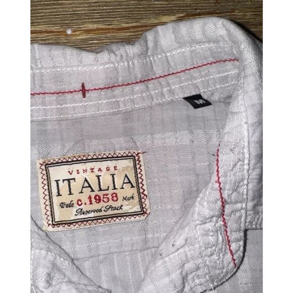 Lot Of 2 Mens Size M Button Up Short Sleeve Shirts. Solid Perry Ellis ITALIA - Picture 6 of 8